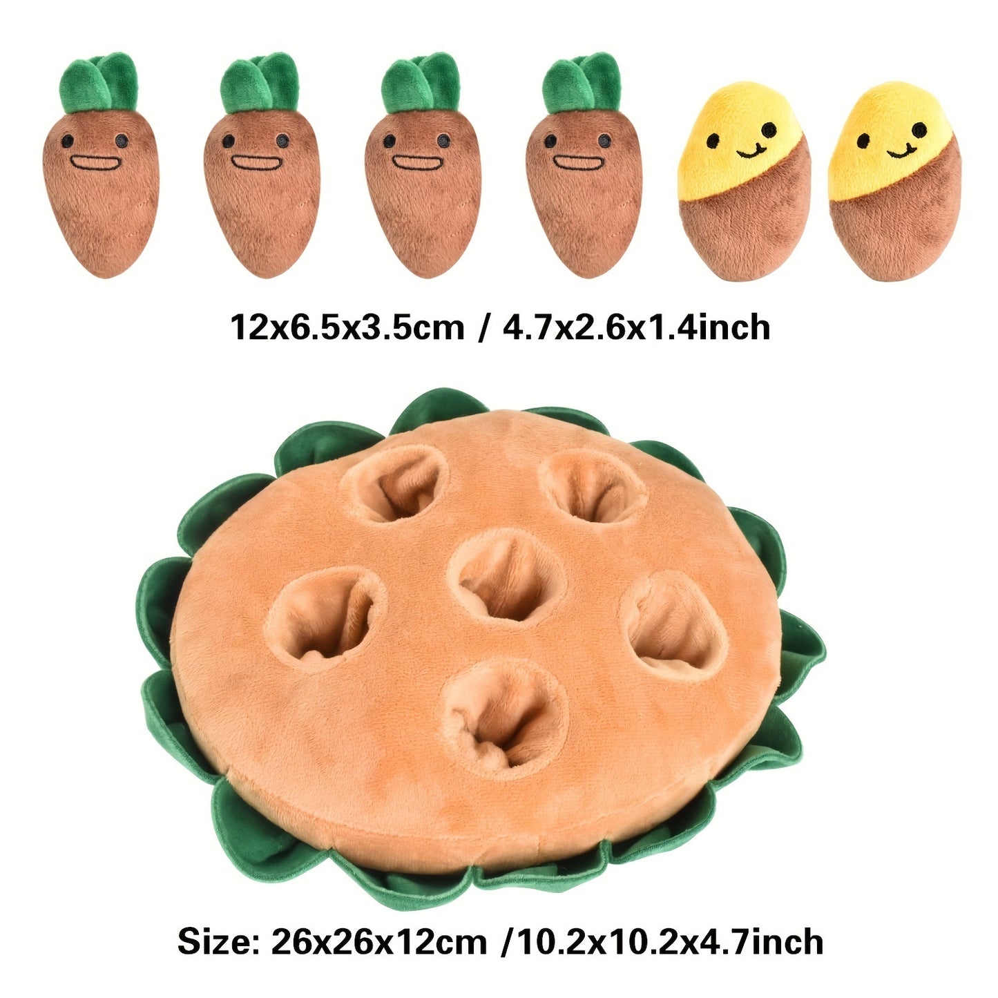 Interactive Dog Puzzle Toys Sniffing Pads Pet Feeding Pads With Removable Squeaky Plush Toys Durable Polyester Slow Feeder Play Pads For Foraging Instinct Training Perfect For All Dogs