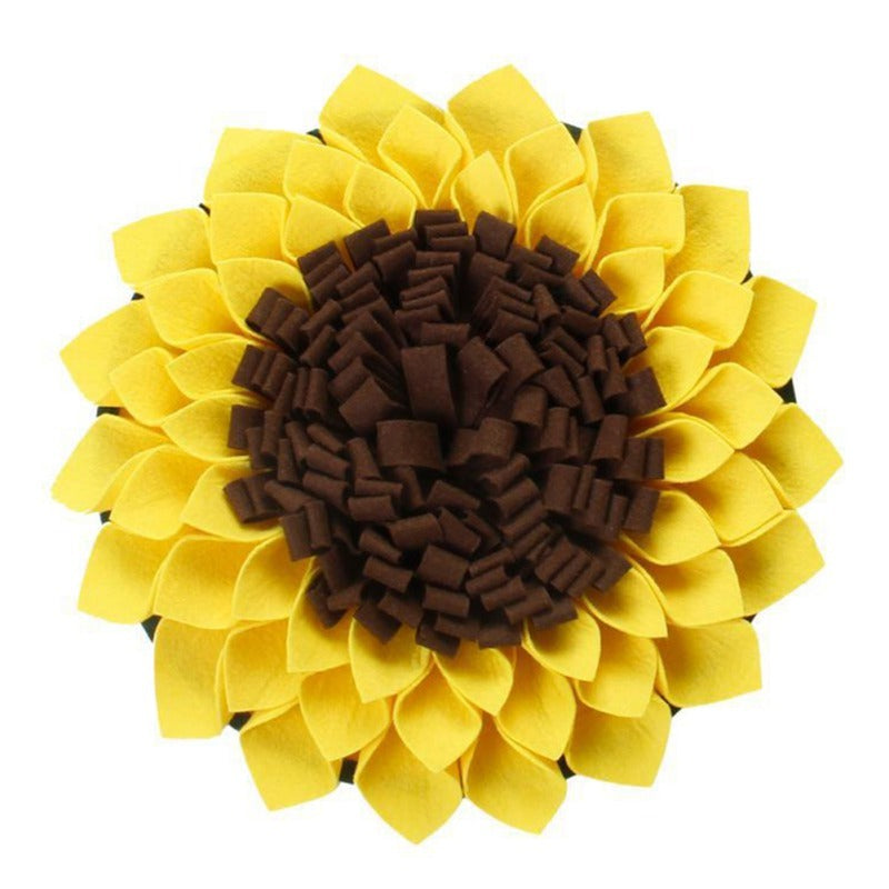 Non Slip Dog Sniffing Snuffle Mat Washable Sunflower Slow Feeding Food Pet Nosework Training Treat