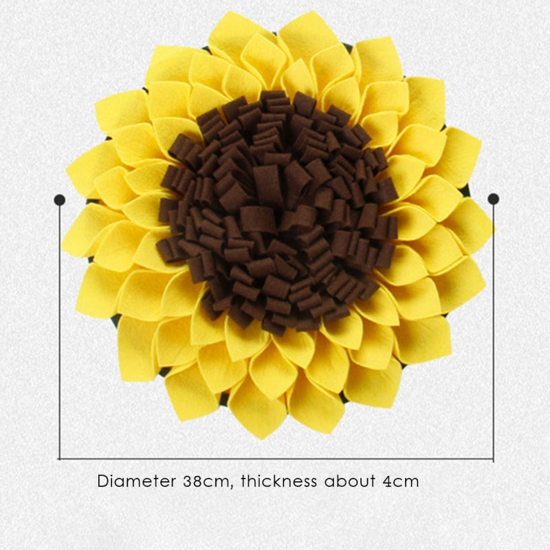 Non Slip Dog Sniffing Snuffle Mat Washable Sunflower Slow Feeding Food Pet Nosework Training Treat